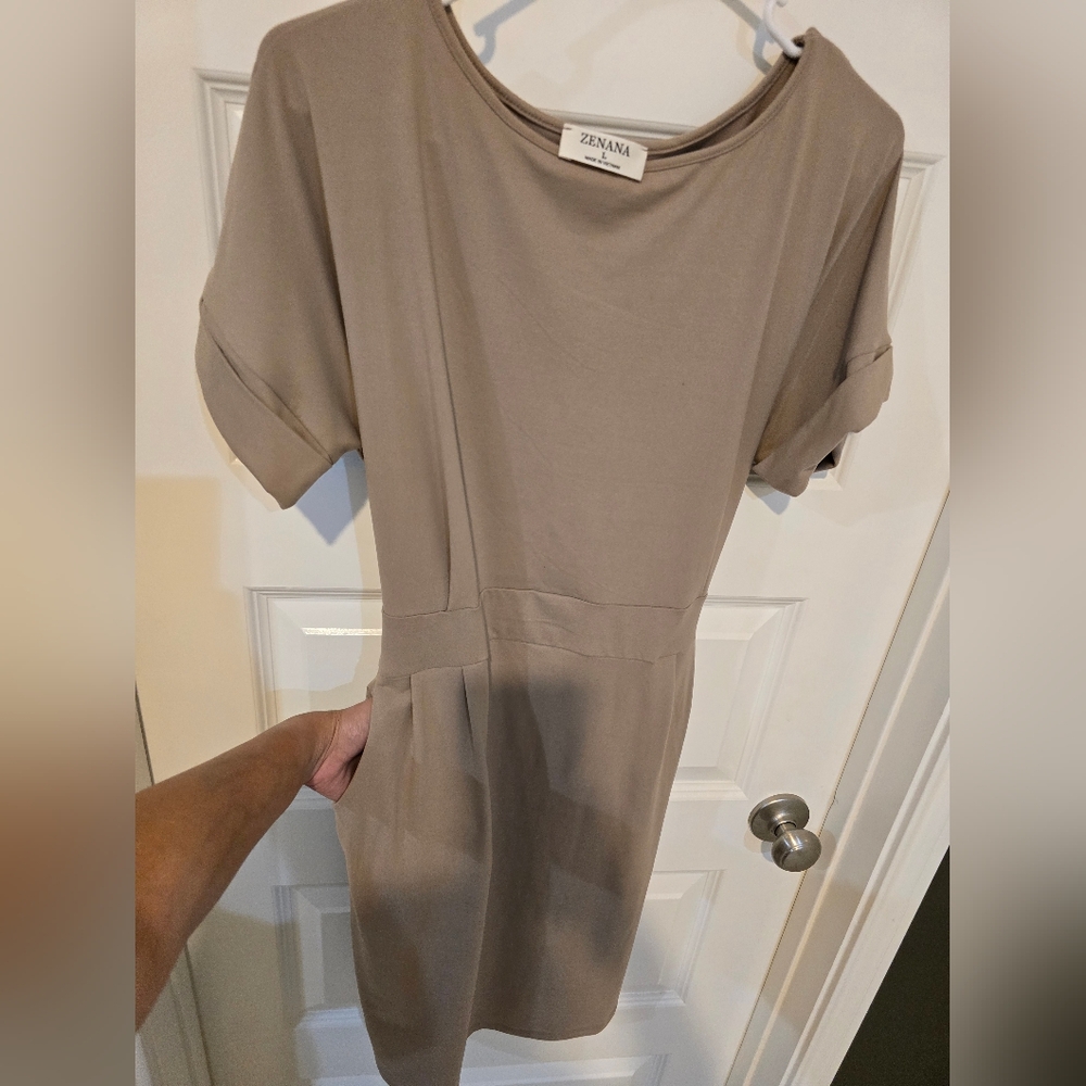 Beige office dress